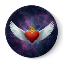 Winged Heart buttons by tempera70 Winged Heart buttons