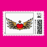 Winged Heart Postage Stamp