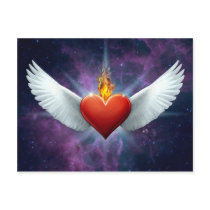 Winged Heart postcards by tempera70 Winged Heart postcards