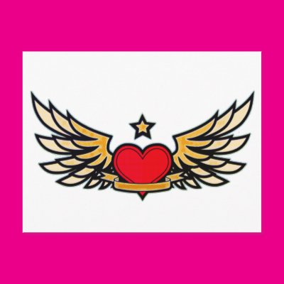 Winged Heart Postcard Zazzle_postcard Winged Heart Postcard Zazzle_postcard