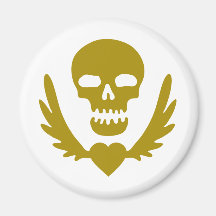 Winged-Heart-Skull.png Fridge Magnet