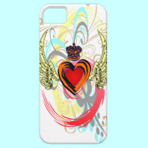 Winged Heart with Crown & Swirls iPhone 5 Case casemate cases