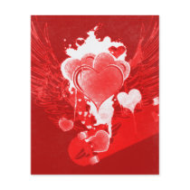 Winged Hearts & Skateboard Valentine's Flyer