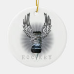 Winged Hockey Christmas Tree Ornaments