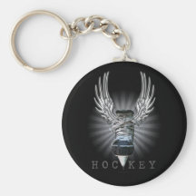 Winged Hockey Keychain