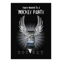 Winged Hockey Party invitation invitations