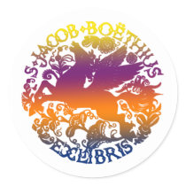 Winged Horse Bookplate Sticker stickers