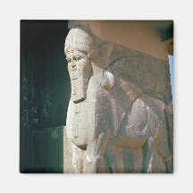 Winged human-headed bull, Neo-Assyrian Period Fridge Magnets