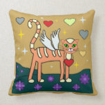 Winged Kitty with Heart Custom American MoJo Pillo pillows