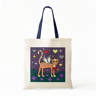 Winged Kitty with Heart Custom Bag bag