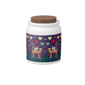 Winged Kitty with Heart Custom Candy Jar candyjar