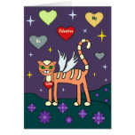 Winged Kitty with Heart Custom Card cards