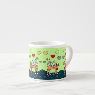 Winged Kitty with Heart Custom Espresso Mug specialtymug