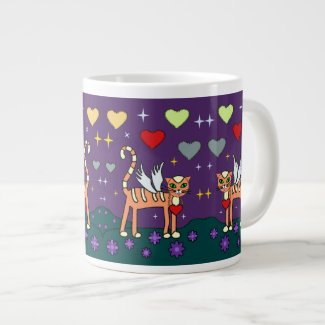 Winged Kitty with Heart Custom jumbo Mug specialtymug