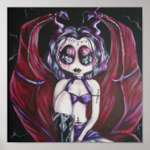 Winged Lil Devil Gothic Art Print posters