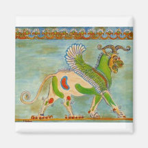 Winged Lion by S Ambrose Refrigerator Magnet