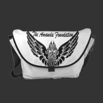 Winged Paw Print messenger bags