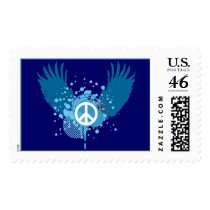 Winged Peace Sign Stamp