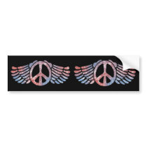 Winged Peace Symbol bumper stickers