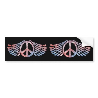 Winged Peace Symbol Bumper Sticker by kbilltv