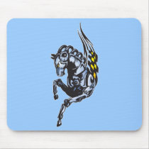 Winged Robot Horse mousepads