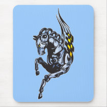 Winged Robot Horse mousepads