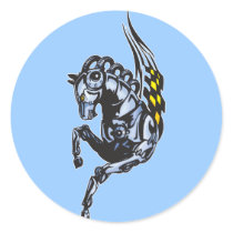 Winged Robot Horse stickers by kids_tshirts Winged Robot Horse stickers
