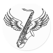 Winged Sax stickers