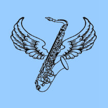 marching band t-shirt: Winged Sax