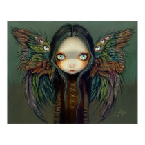 Winged Seer gothic angel fairy Art Print by strangeling Winged Seer gothic angel fairy Art Print