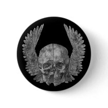 Winged Skull Button