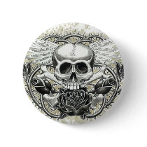 Winged Skull Button