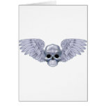 Winged skull greeting card