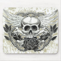 Winged Skull Mousepad by JesseDeering Winged Skull Mousepad
