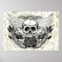 Winged Skull Print