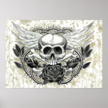 Winged Skull Print