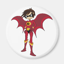 Winged Super Hero Girl Fridge Magnets