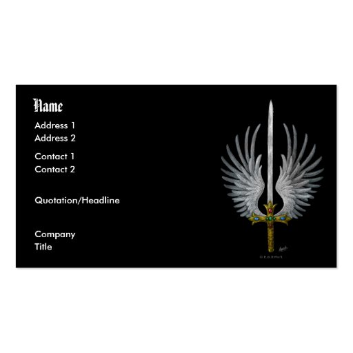 Winged Sword Business Cards (front side)