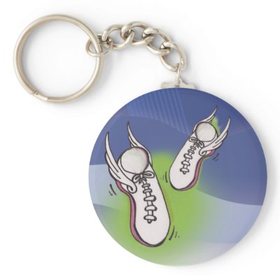 Design   Tennis Shoes on Winged Tennis Shoes Keychain By Childrensbooks