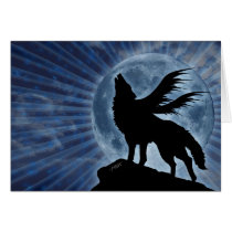 Winged Wolf Card by PulseDragon Winged Wolf Card