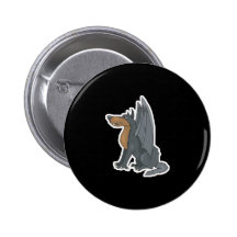 winged wolf pinback button