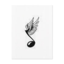 wingedmusicnote postcards