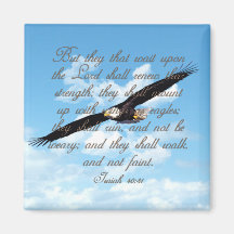 Wings as Eagles, Isaiah 40:31 Christian Bible Fridge Magnets