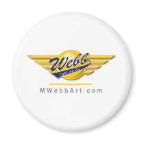 Wings logo with URL Fridge Magnets