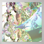 Wings of Angels – Celestite & Amethyst Crystals Poster