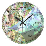 Wings of Angels Celestite Crystals Abstract Clock