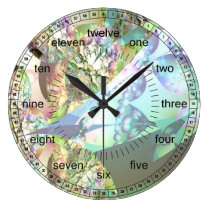 Wings of Angels Celestite Crystals Abstract Clock wall clocks