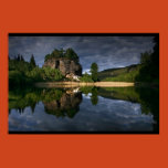 laputa, sloup, pillar, pond, reflection, clouds,