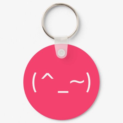 Wink (Japanese Smileys) Keychains by marquita575