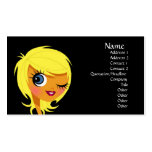 Winking Blonde Girl Business Cards business cards